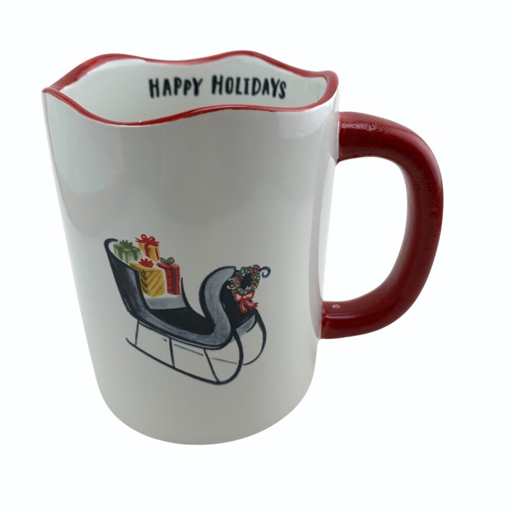 Angela Staehling Happy Holidays Christmas Sleigh Mug Sketchbook Series Magenta